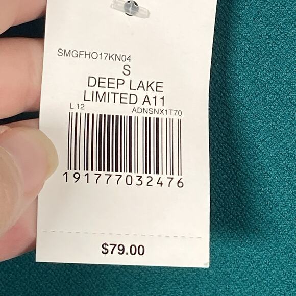 The Limited Top Blouse Womens Size Small Stretch Beaded Bell 3/4 Sleeves Green - Picture 4 of 6